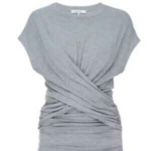 Frame Ruched Crisscross Detail Dress In Gray Size L